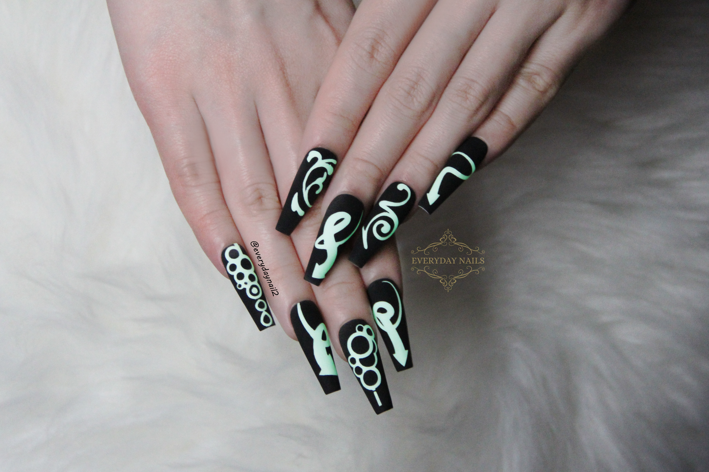 Ornaments Glow in the Dark Nails Art Stickers Set image 1