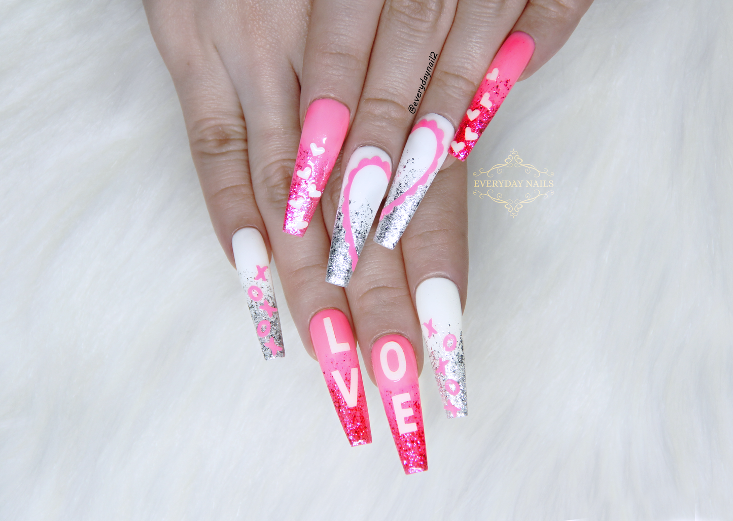 Valentine's Day Glow in the Dark Nails Art Stickers Set image 2