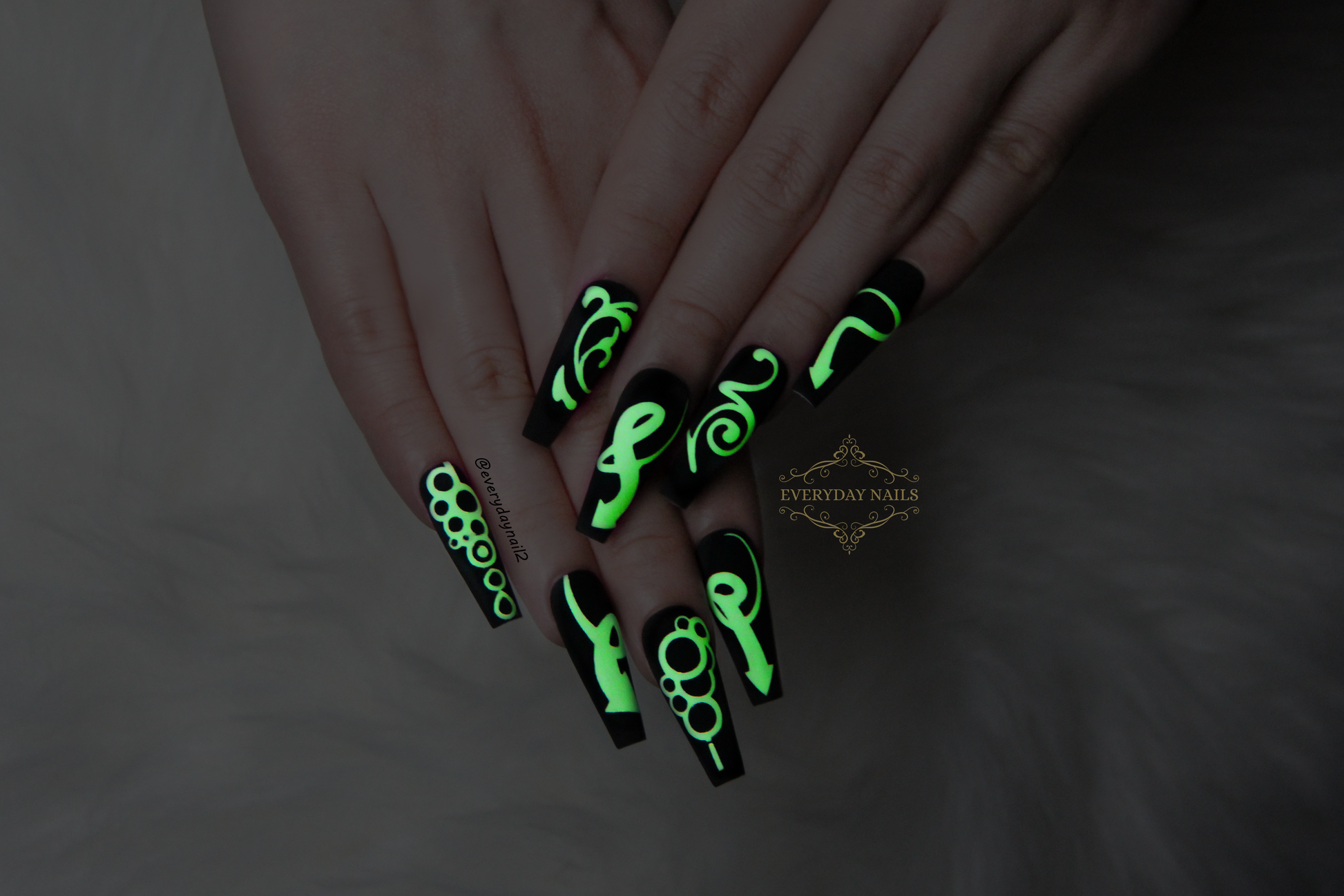 Ornaments Glow in the Dark Nails Art Stickers Set image 0
