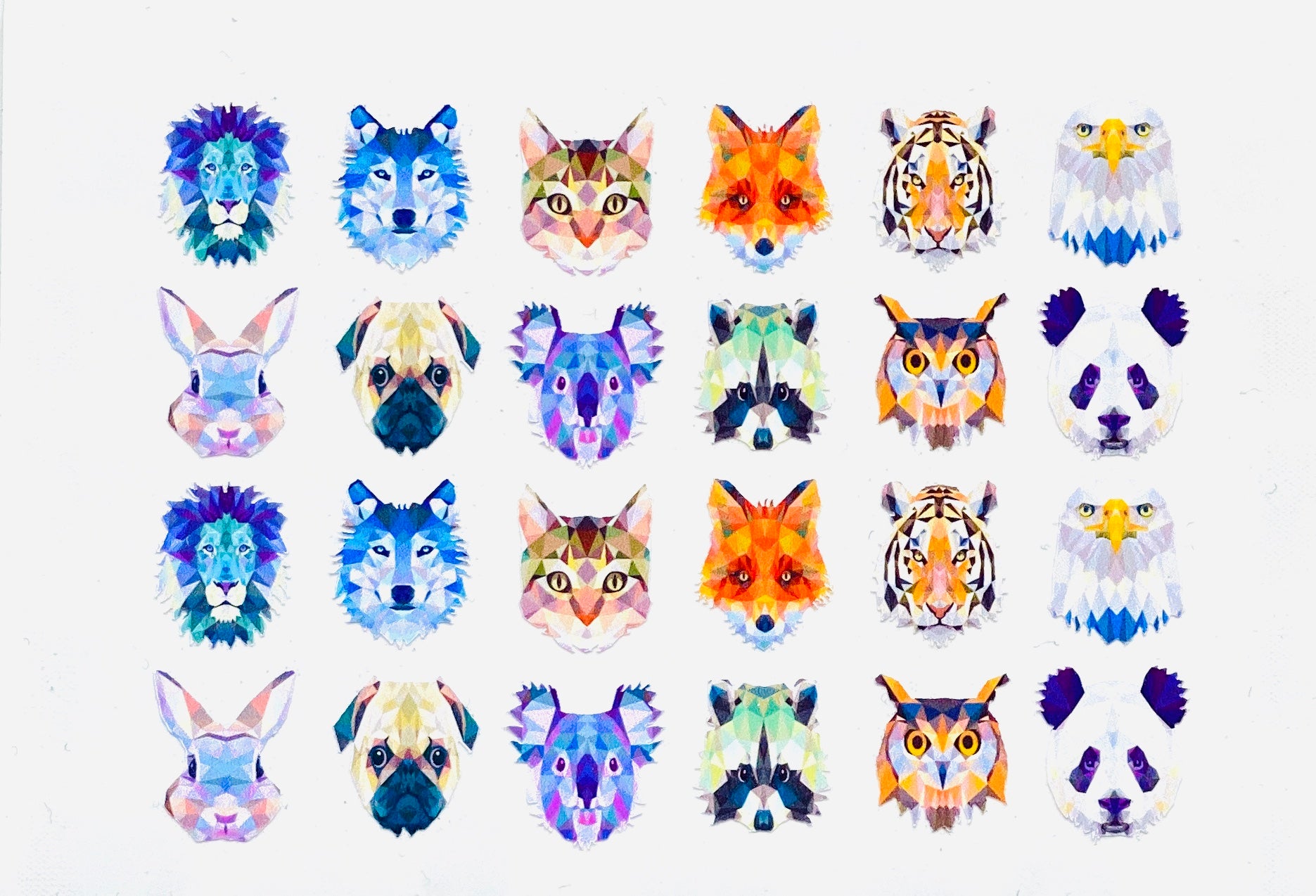 Animal Polygon Nails Art Stickers [7pcs] image 3