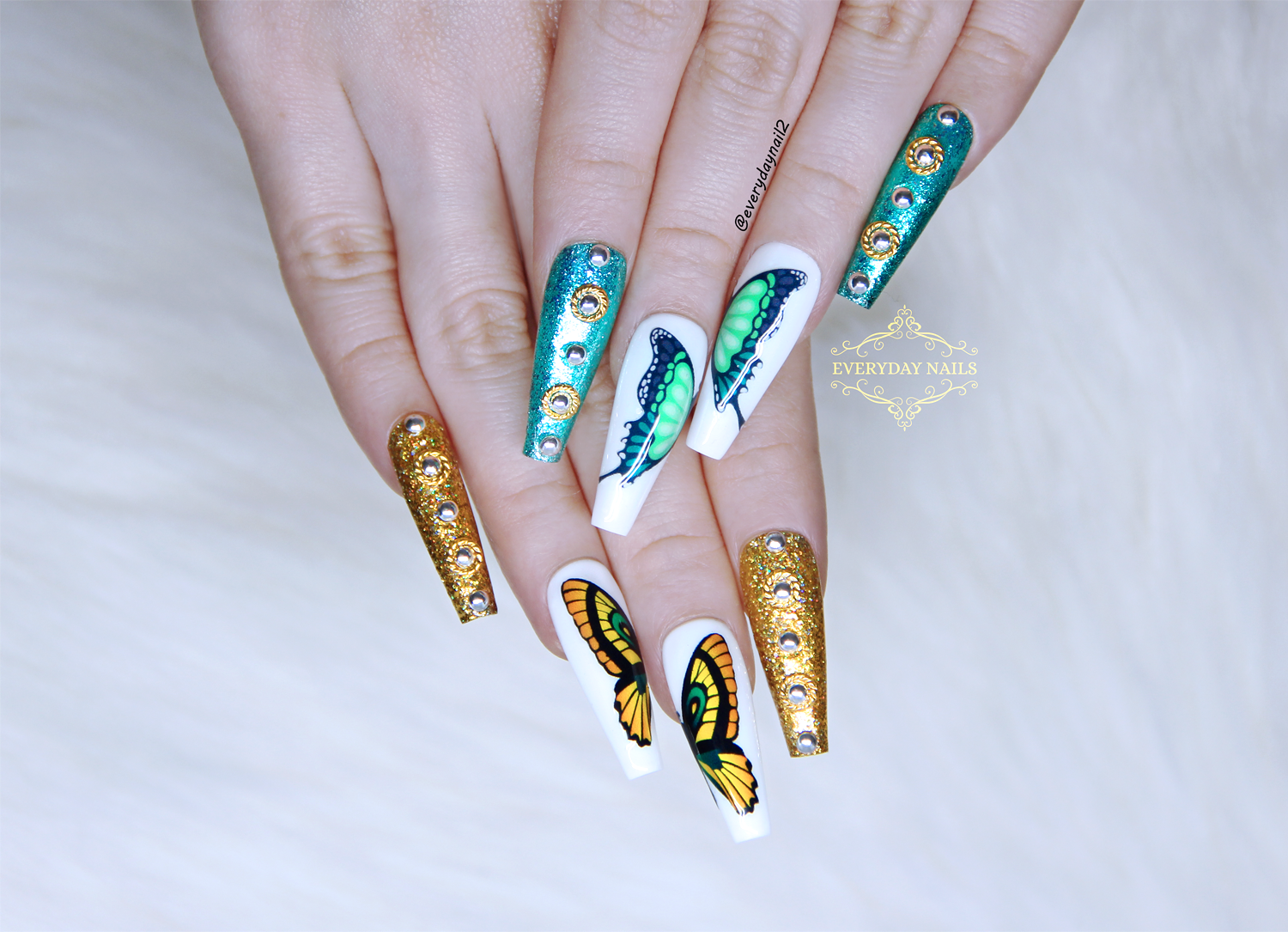 Butterflies Nails Art Stickers [8pcs] image 0