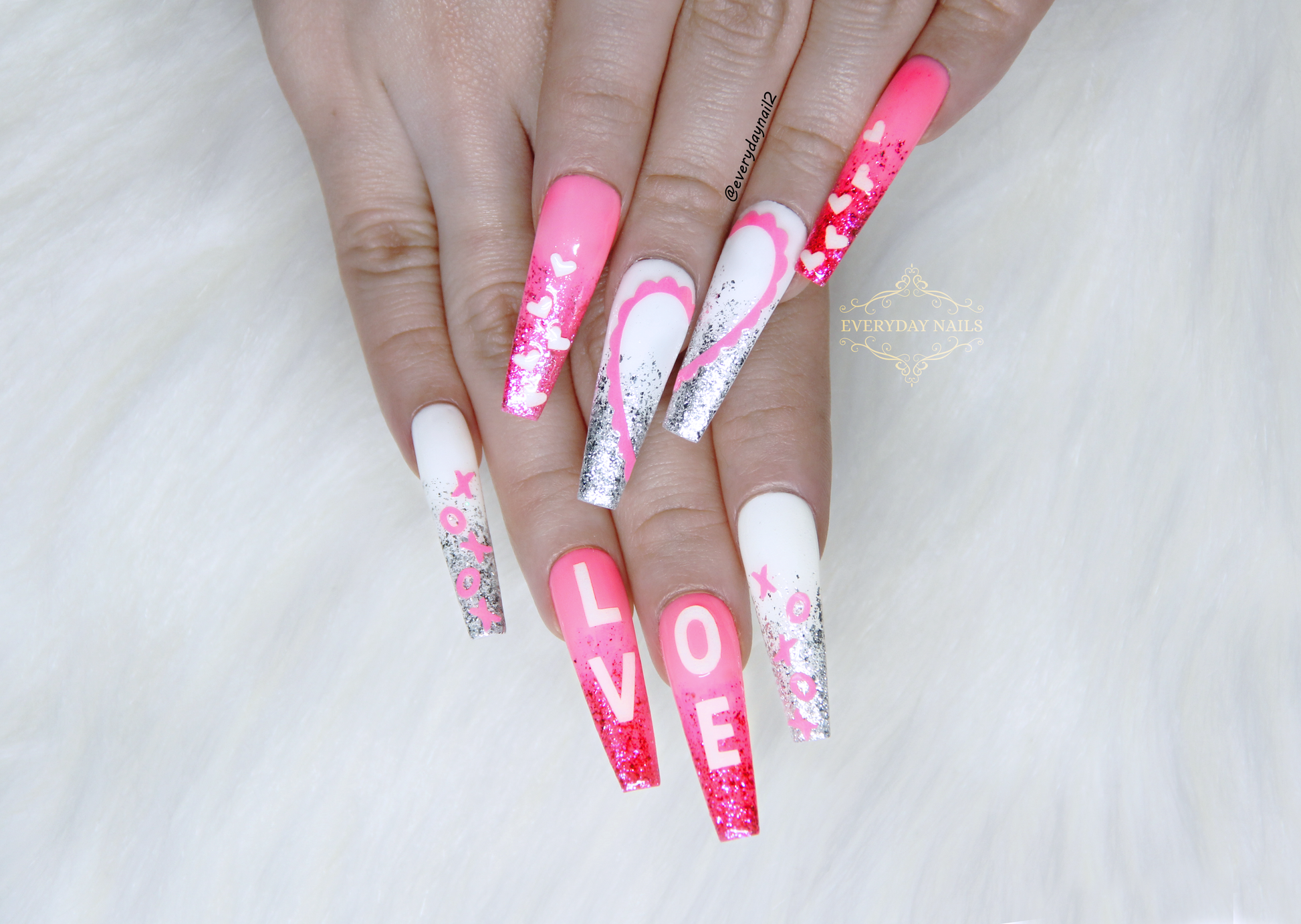 Valentine's Day Glow in the Dark Nails Art Stickers Set image 2