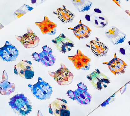 Animal Polygon Nails Art Stickers [7pcs] image 1