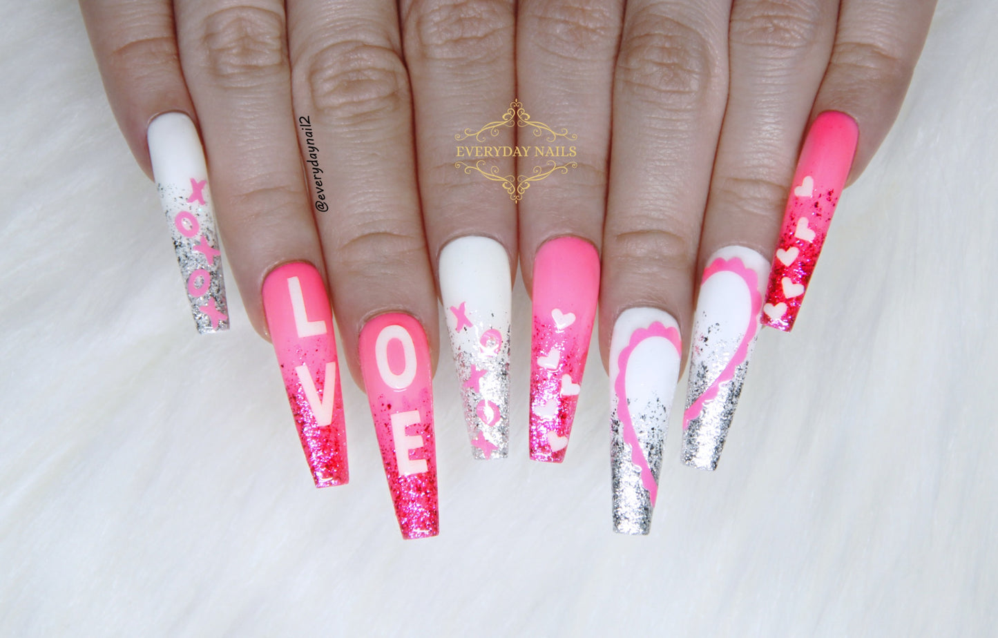 Valentine's Day Glow in the Dark Nails Art Stickers Set image 1